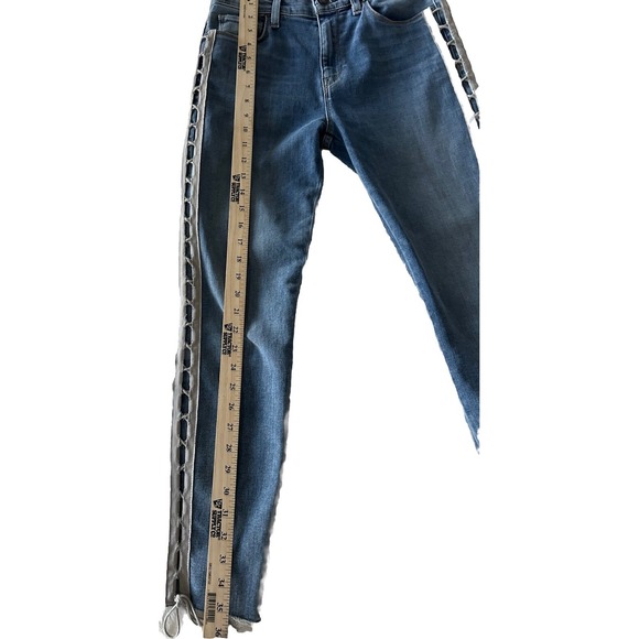 New Hudson Lace Up Sides High Rise Skinny Jeans Barbara Dazz Size 26 - Picture 9 of 12